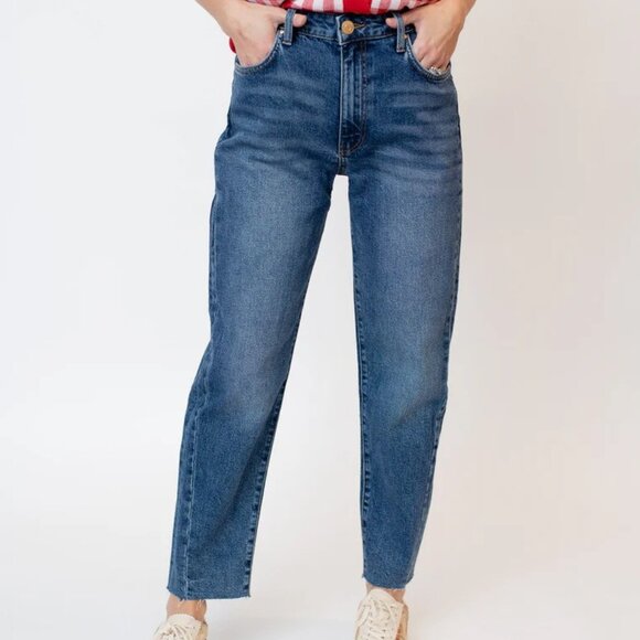 KUT from the Kloth Ashley High Rise Slouchy Barrel Jeans Size 14 Moderate Wash - Picture 2 of 7